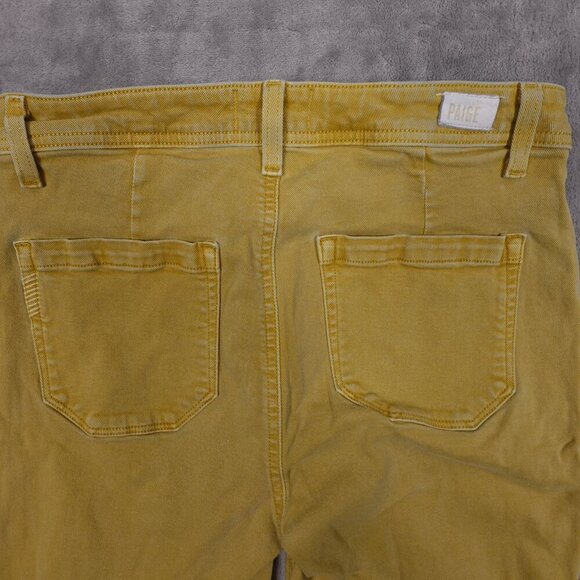 Paige jeans Colette Crop Flare women's 29 mustard gold - Picture 10 of 11